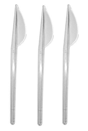 Nóż plastikowy transparent.