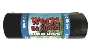 Worki na śmieci LDPE 120 L czarne  A 10 