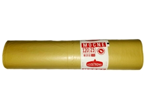 Worki na śmieci  LDPE 120 L żółte  A 25