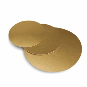 Złoty krążek gładki pod tort  o średnicy 36cm 1050g (100 szt.)   