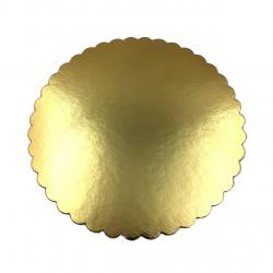 Złoty krążek karbowany pod tort  o średnicy 20cm (50 szt.)   