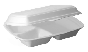Pojemnik styropianowy typu menubox 3-dzielny biały,190x140x60 (125 szt.) 