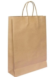 Torba papierowa brązowa ze skrętnym uchwytem 240X110X310 (250 )